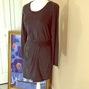 Heather brand gray scoop neck long sleeved dress M
